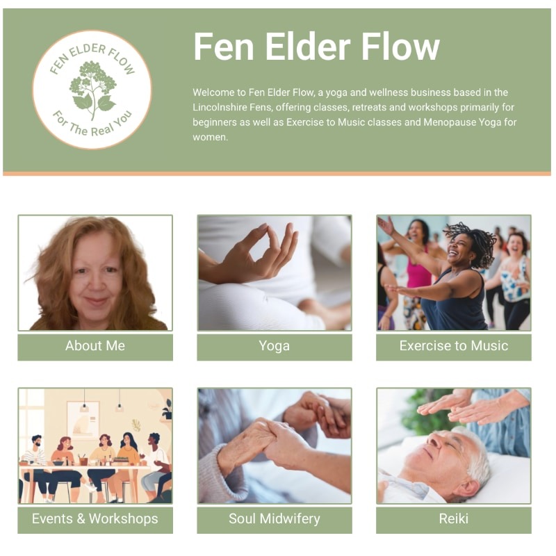 Fen Elder Flow website homepage