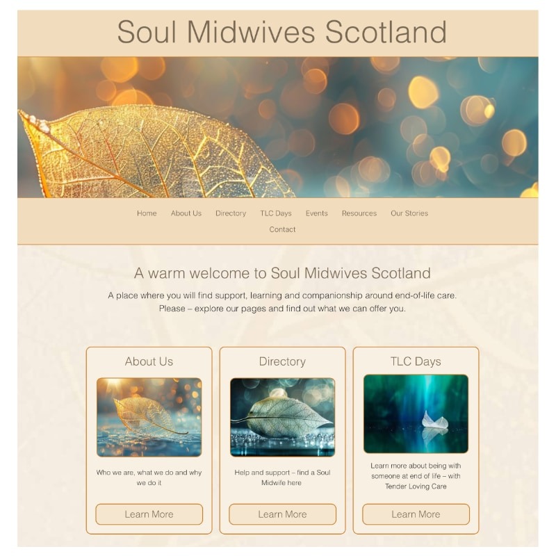 Soul Midwives Scotland website homepage