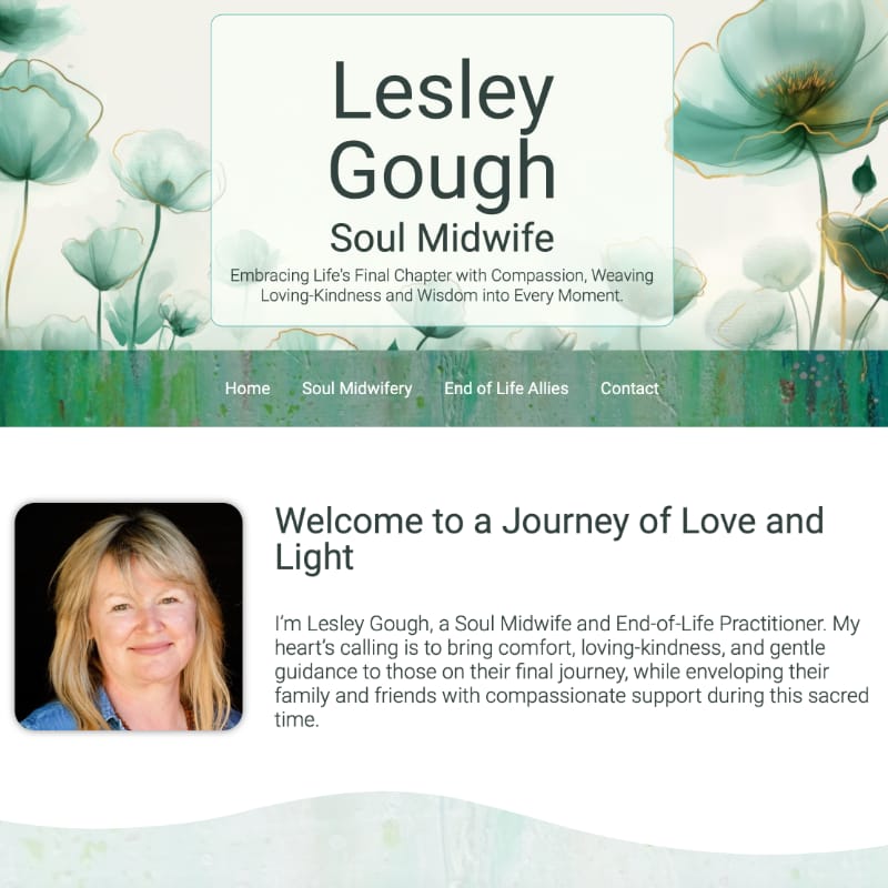 Lesley Gough website homepage